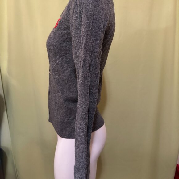 Comme Des Garçons Play Women's Red Heart CDG Cardigan Wool Sweater Size XS Butto - Picture 5 of 8